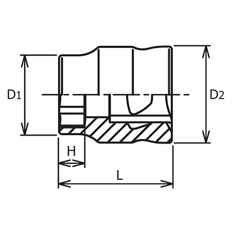 3/8 Sq. Dr. 6-Point Z-Series Metric Chrome Socket in 21mm