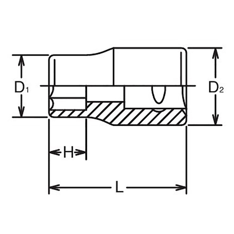 3/8 Sq. Dr. Socket Whitworth 5/16 6 point Length 28mm