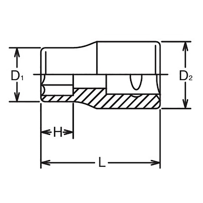 3/8 Sq. Dr. Socket Whitworth 7/16 6 point Length 32mm
