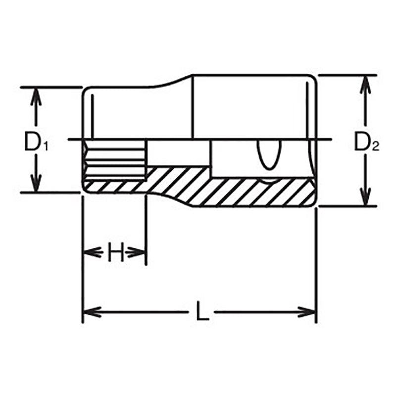 Douille chromée 12 pans SAE 3/8" à entraînement carré en 13/32" 