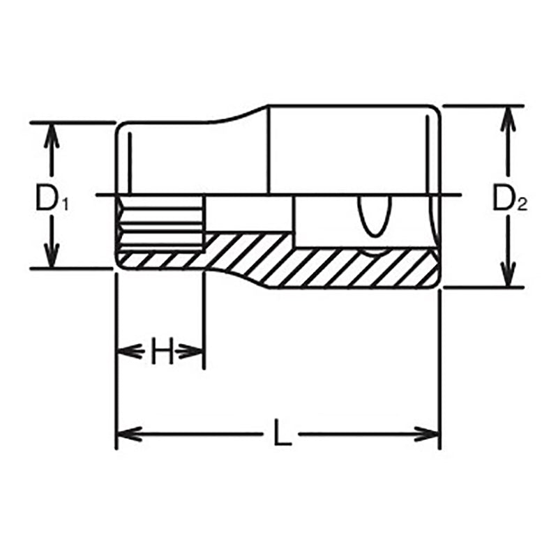 3/8 Sq. Dr. 12 Point SAE Chrome Socket in 1"