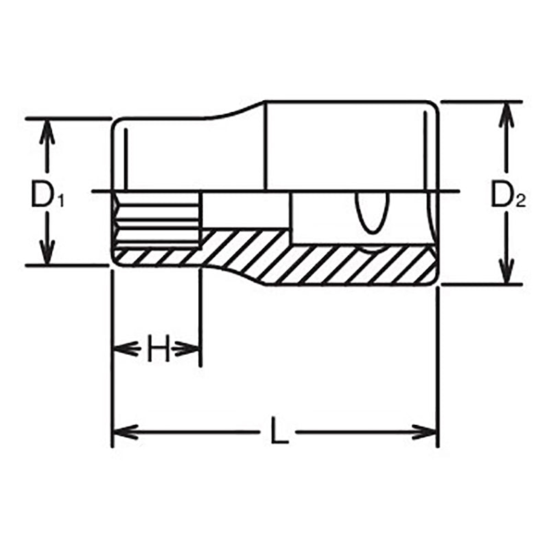 3/8 Sq. Dr. 12 Point SAE Chrome Socket in 3/4"