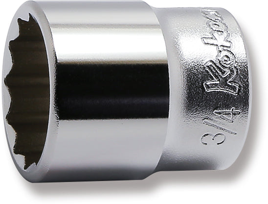 3/8 Sq. Dr. 12 Point SAE Chrome Socket in 3/4"