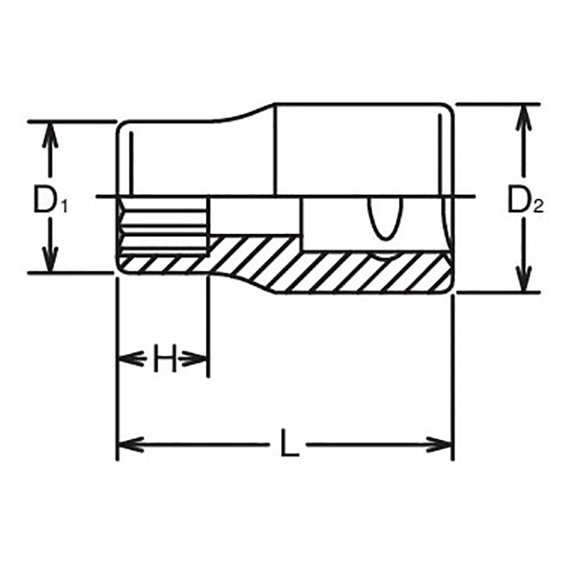 3/8 Sq. Dr. Socket  20mm 12 point Length 31mm