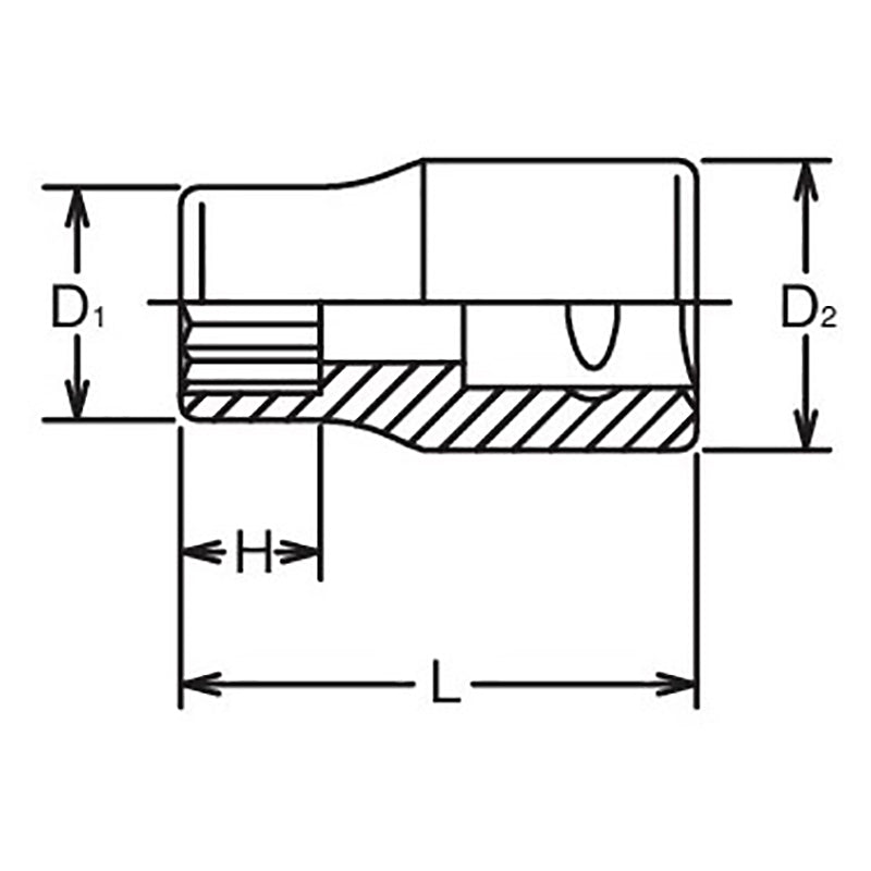 3/8 Sq. Dr. Socket  25mm 12 point Length 34mm