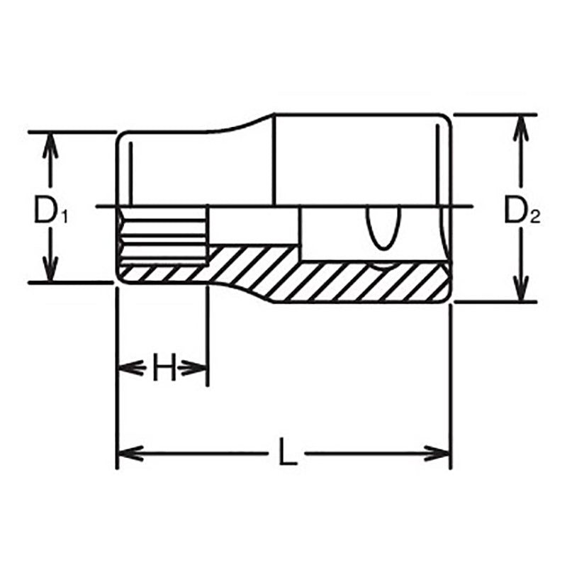 3/8 Sq. Dr. Socket Whitworth 7/16 12 point Length 32mm