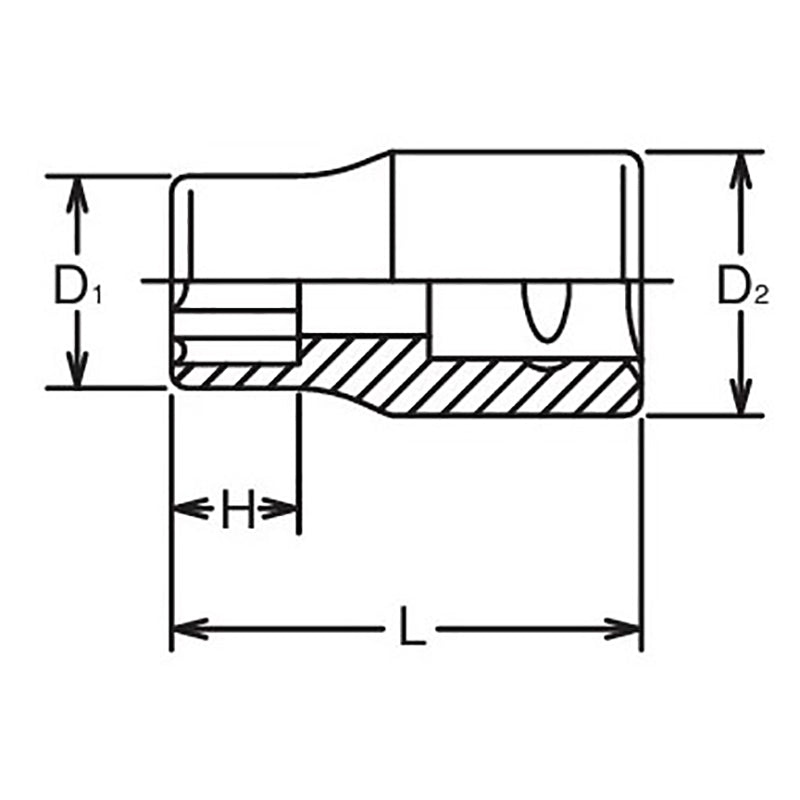 3/8 Sq. Dr. Socket  10mm Surface Length 26mm