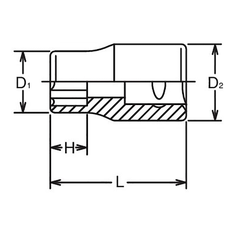 3/8 Sq. Dr. Socket  11mm Surface Length 26mm