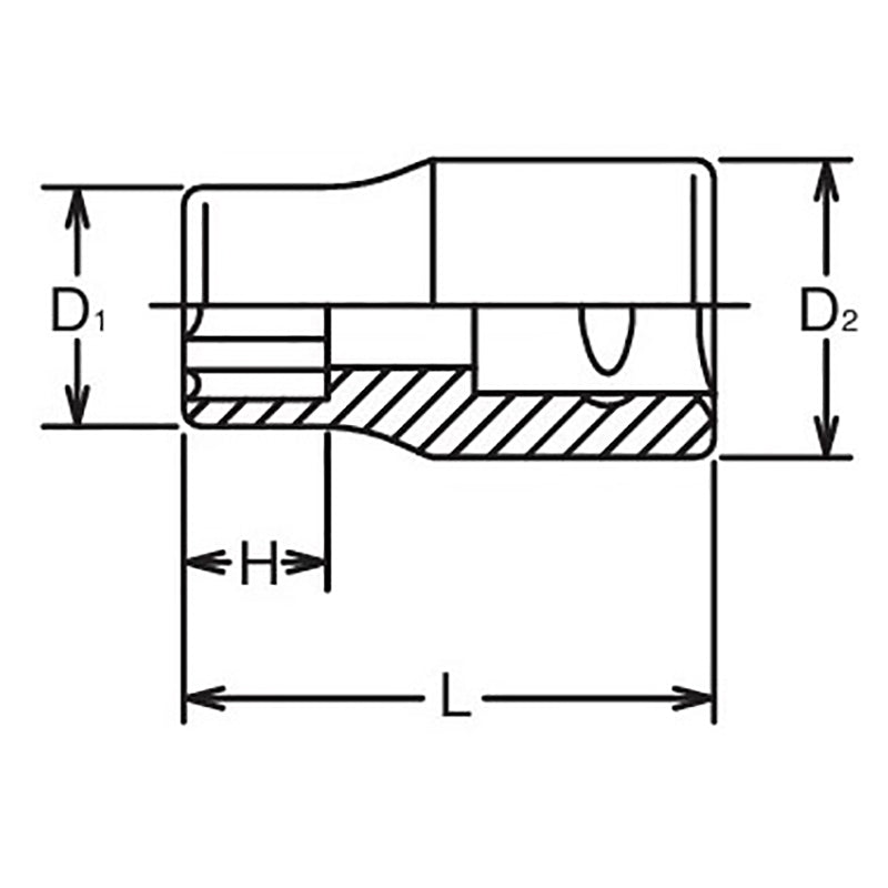3/8 Sq. Dr. Socket  16mm Surface Length 28mm