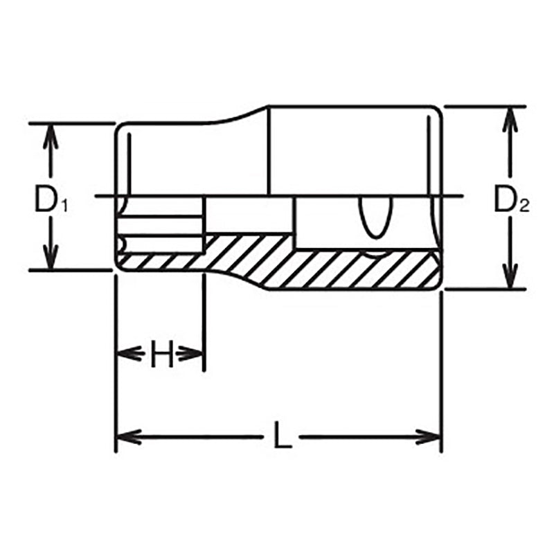 3/8 Sq. Dr. Socket  18mm Surface Length 30mm