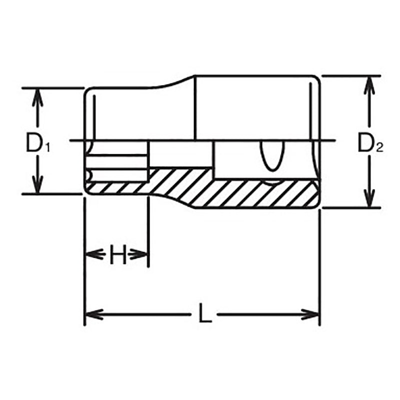 3/8 Sq. Dr. Socket  19mm Surface Length 30mm