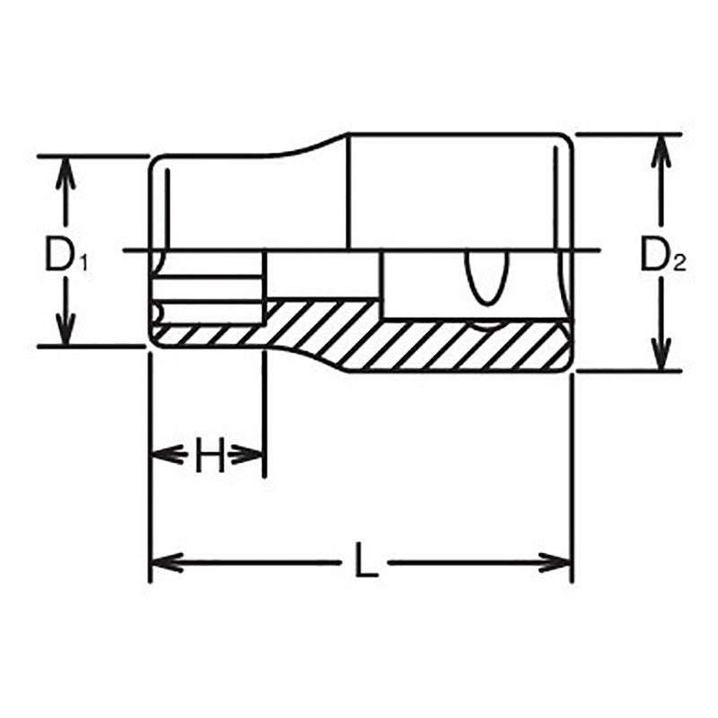 3/8 Sq. Dr. Socket  5.5mm Surface Length 26mm