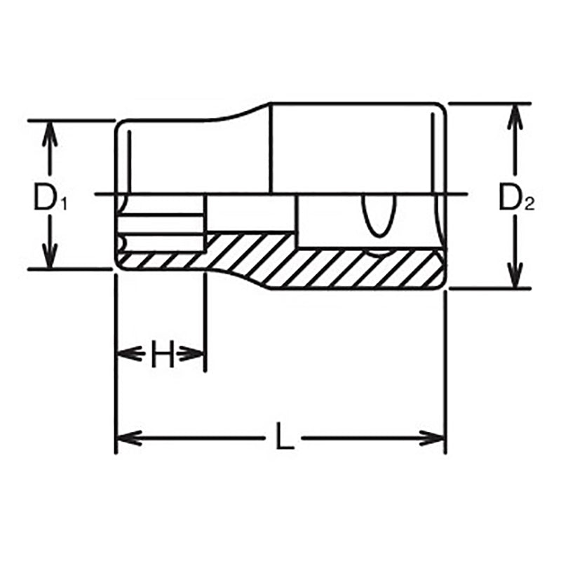 3/8 Sq. Dr. Socket  6mm Surface Length 26mm