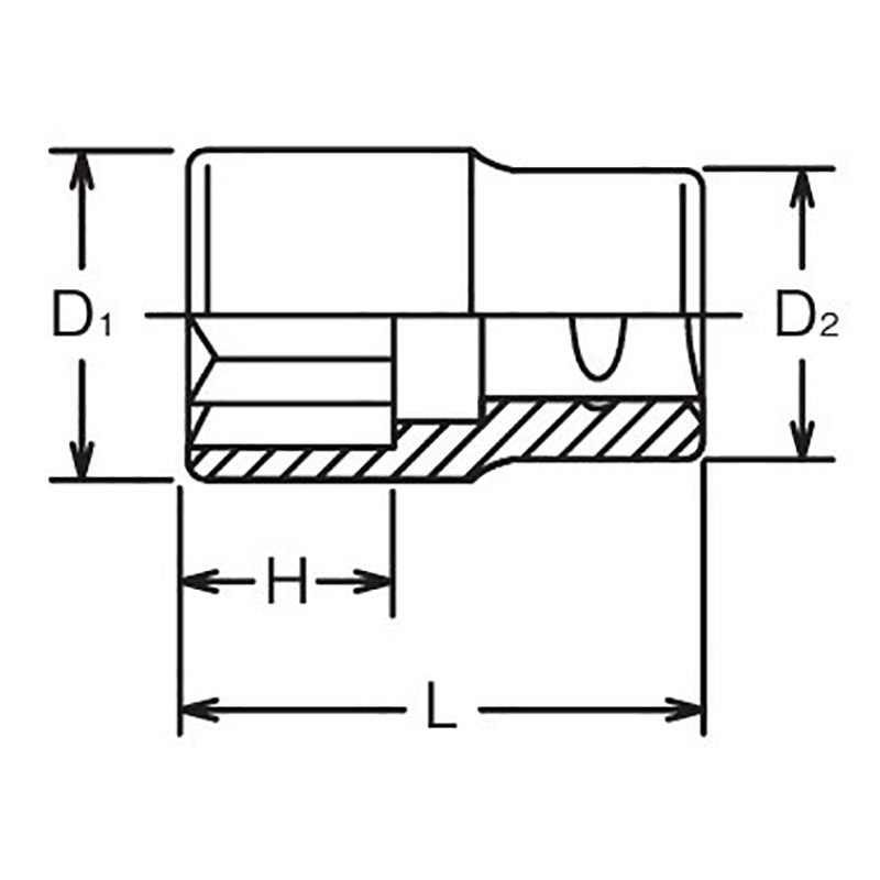 3/8 Sq. Dr. Socket  7/16 Double Square Length 27mm