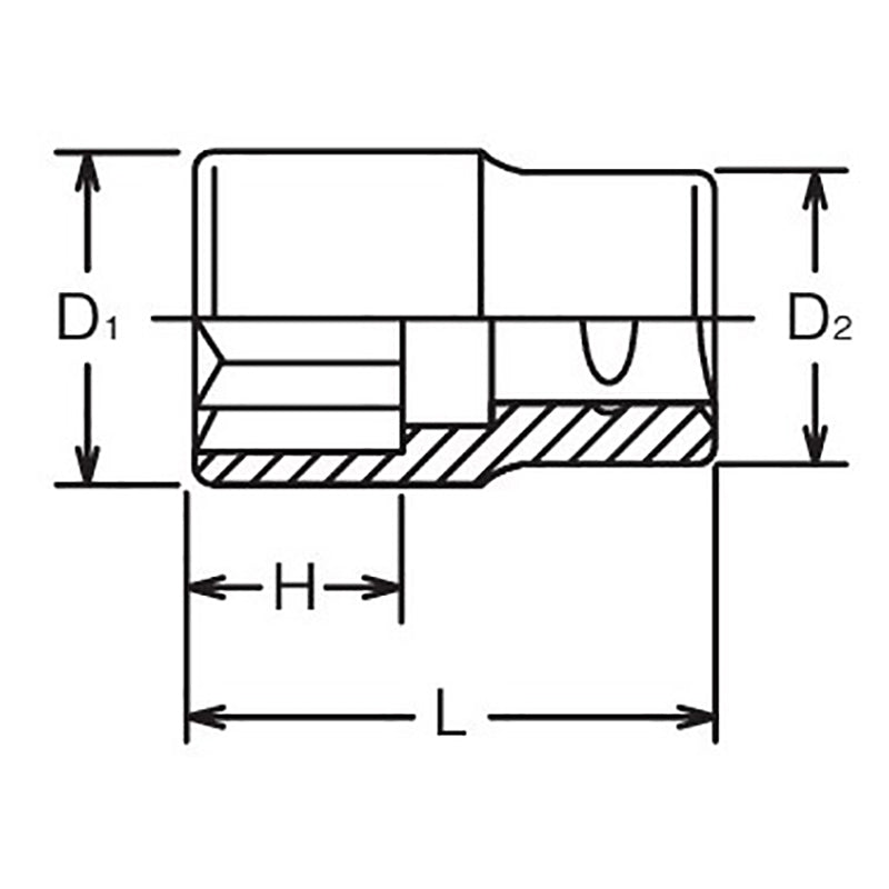 Douille métrique double carrée 3/8" 8 mm 