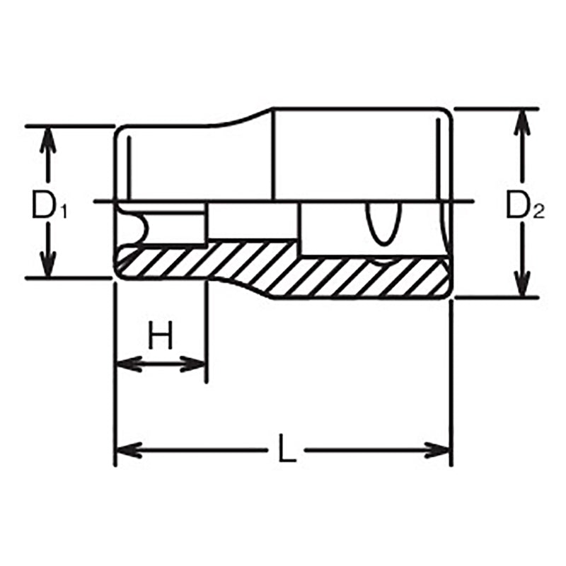 3/8 Sq. Dr. TORX® E5 Socket - Length 26mm