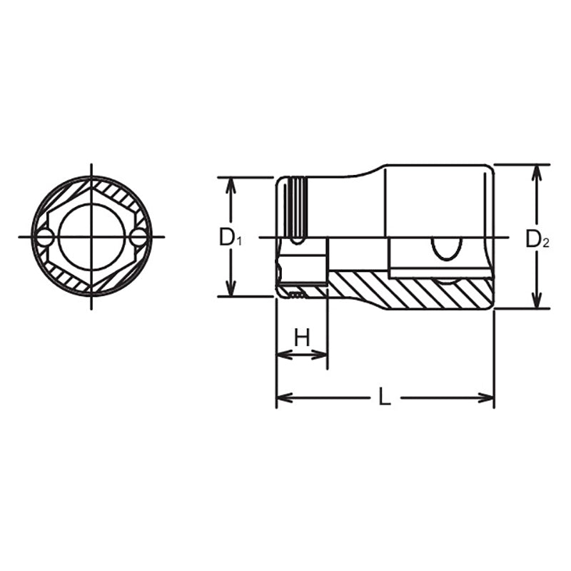 3/8 Sq. Dr. SAE Nut Grip Chrome Socket in 3/4