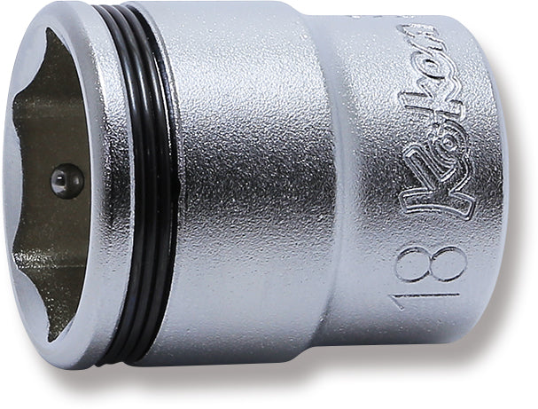 Douille carrée 3/8" pour écrou de 18 mm, longueur de serrage 29 mm 