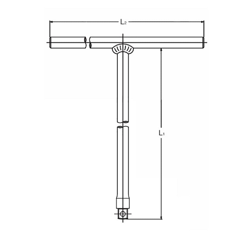 T Handle  3/8 Square Length 237 x 200mm Sliding Bar