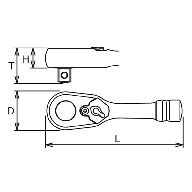 Z-Series 3/8" Sq.Dr. Reversible Ratchet, L=100mm - 72 Tooth