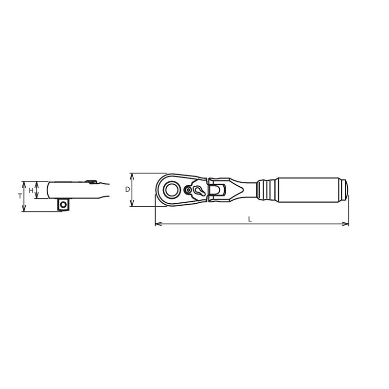 3/8" Sq.Dr. Ratchet Handle 72 teeth Flexible Head Length 280mm Quick Release Z-series