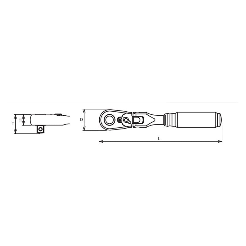 3/8" Sq.Dr. Ratchet Handle 72 teeth Flexible Head Length 178mm Quick Release Z-series