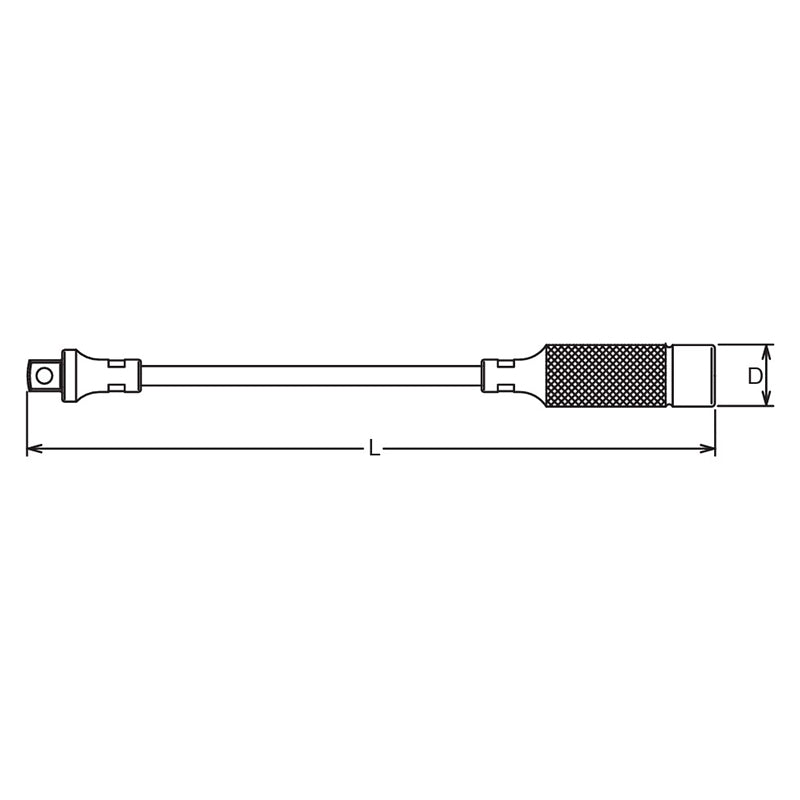 3/8 Sq. Dr. Flexible Extension Bar  -  Length 300mm