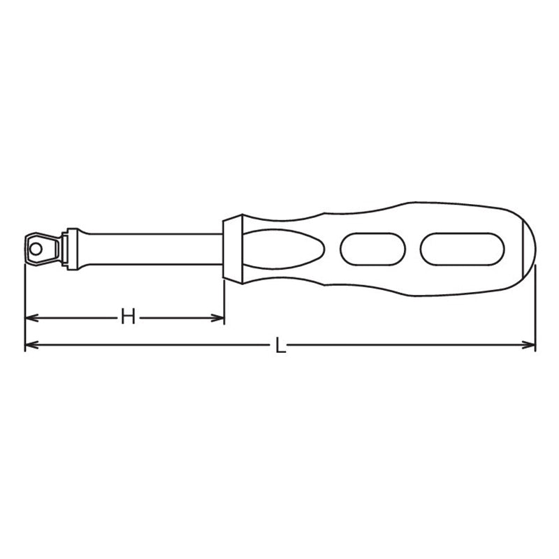 Poignée de spinner 3/8 Sq. Dr. Wobble-Fix, longueur 230 mm 