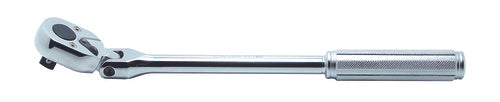 Clé à cliquet 3/8" à 24 dents, tête flexible, longueur 265 mm, bouton-poussoir, poignée métallique 