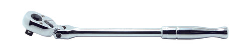 Clé à cliquet 3/8" à 24 dents, tête flexible, longueur 265 mm, bouton-poussoir, poignée polie 