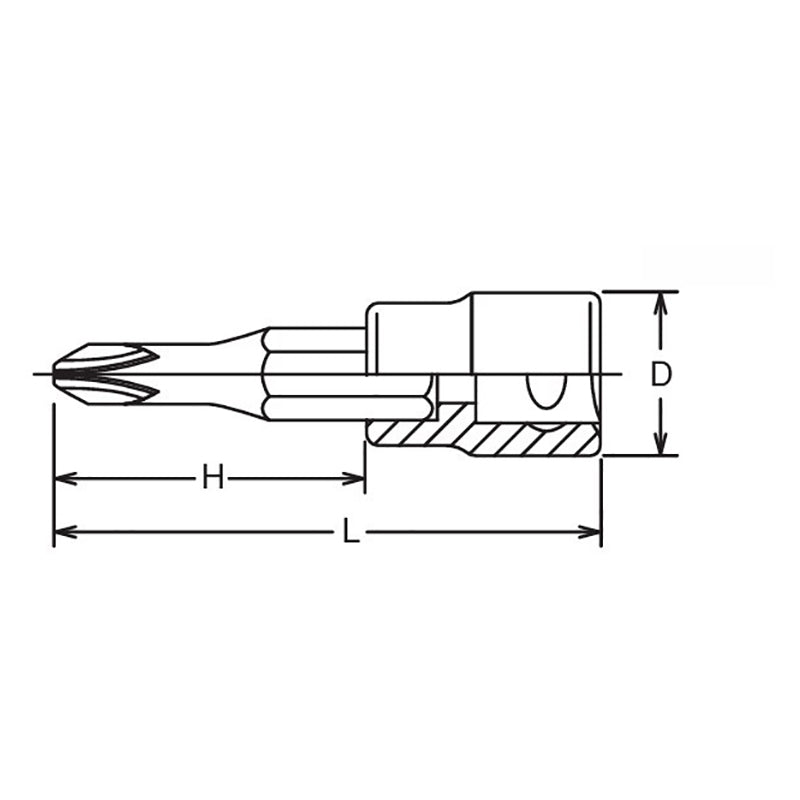 1/2 Sq. Dr. Bit Socket  PH4  Length 60mm