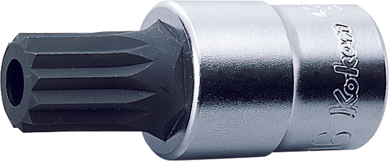 Douille à embout carré 1/2" XZN MH16, triple carré, longueur 60 mm, avec trou 