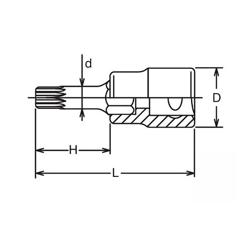 Douille à embout carré 1/2" XZN M12, triple carré, longueur 120 mm 