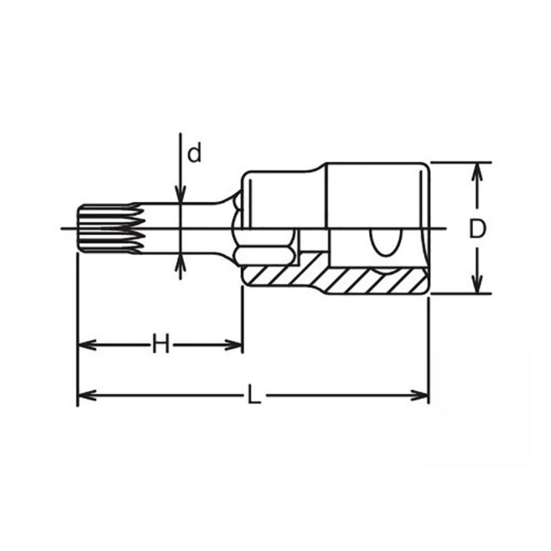 Douille à embout carré 1/2" XZN M12, triple carré, longueur 140 mm 