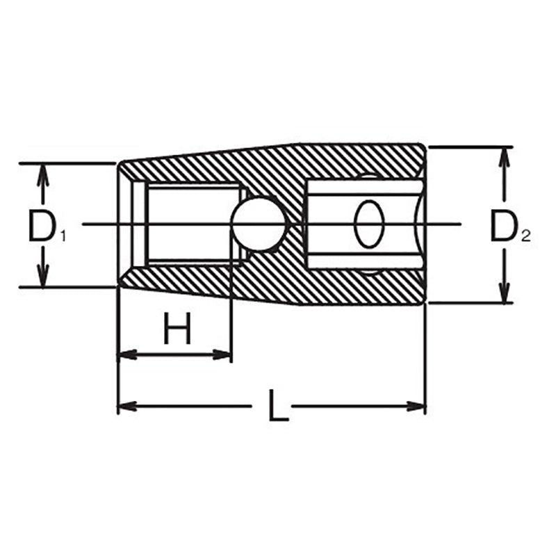 Outil de pose de goujons carrés 1/2" M10 x 1,5, longueur 44 mm