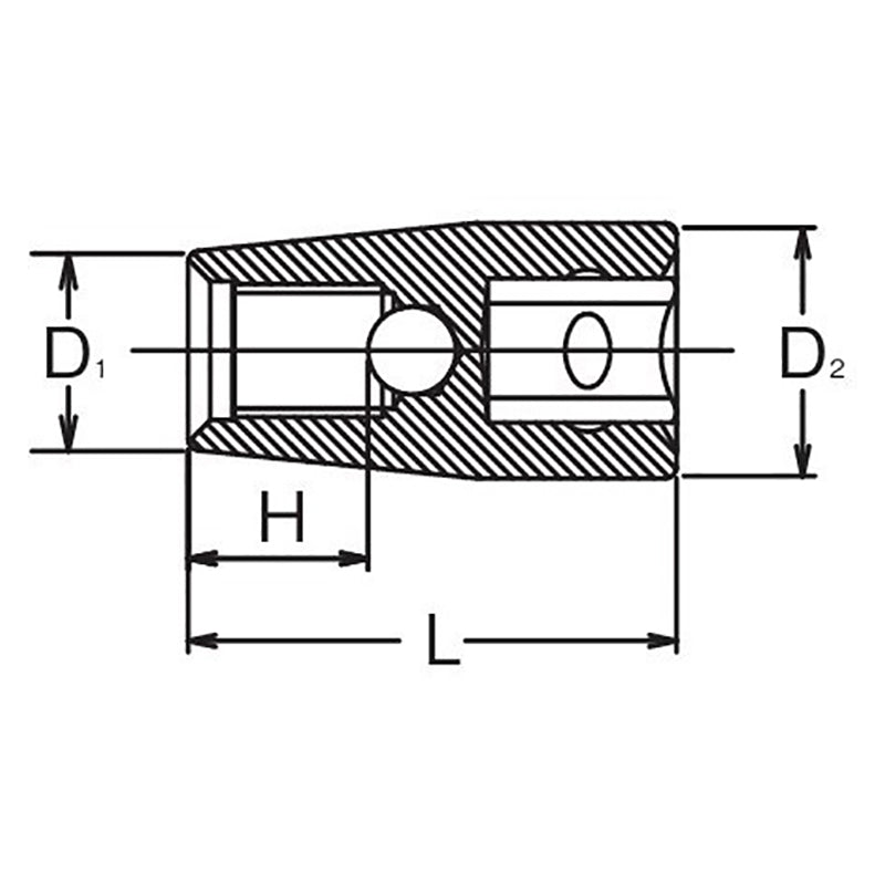 1/2 Sq. Dr. Stud Bolt Setter  M6 X 1.0  Length 37mm