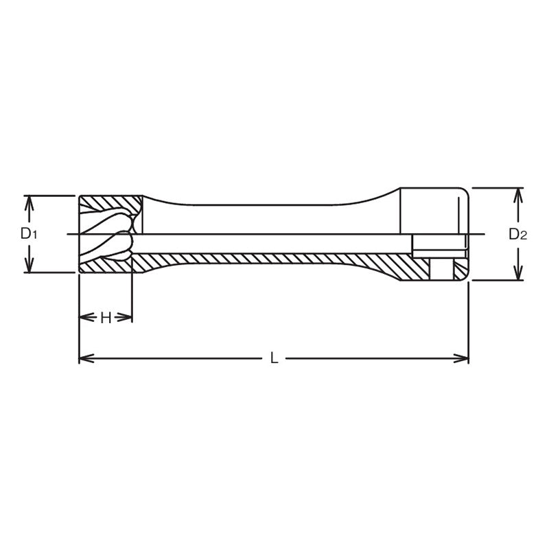 1/2 Sq. Dr. Nut Twister  17mm  Length 120mm