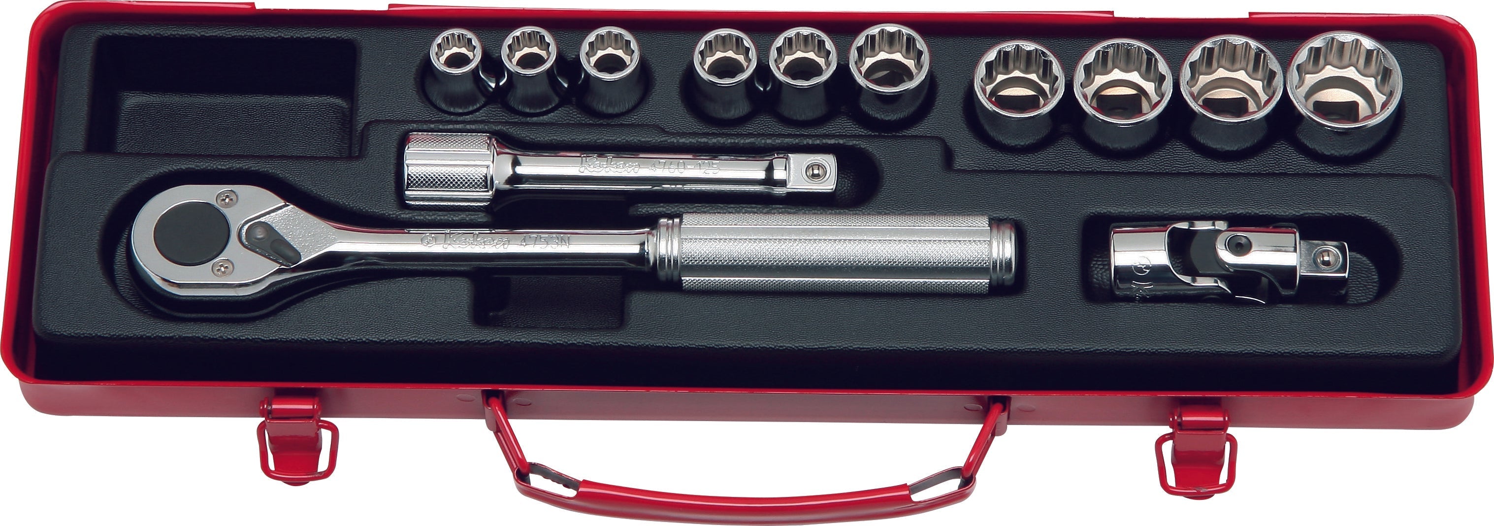 Jeu de douilles métriques 12 pans 1/2 pouce carré, 13 pièces, 10-24 mm 
