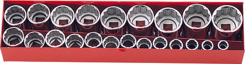 Jeu de douilles SAE 12 pans 1/2" de 18 pièces (3/8" à 1 1/4") 