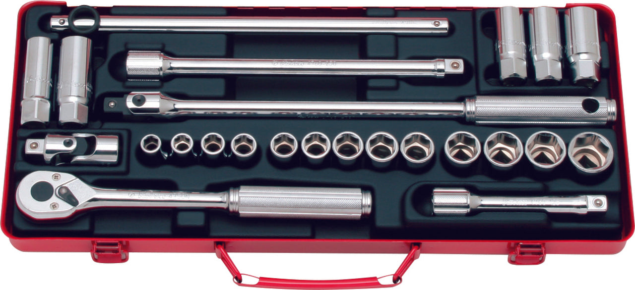 24 Piece 1/2 Sq. Dr. 6 Point Socket Set