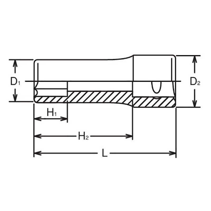 1/2 Sq. Dr. Socket  13/16 6 point Length 77mm