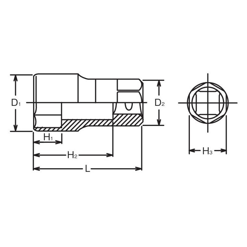 1/2 Sq. Dr. Socket  26mm 6 point Length 57mm For Oil pressure switch