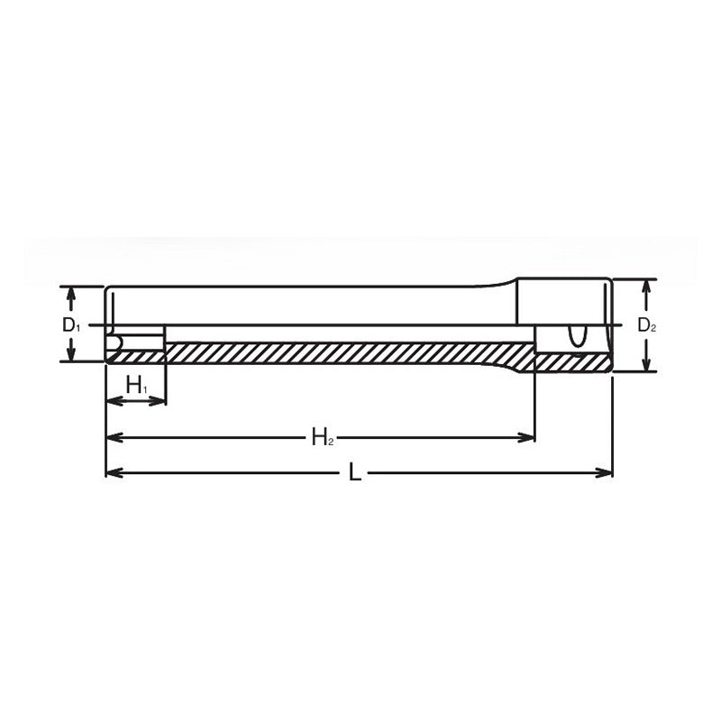 Douille TORX® E10 extra profonde 1/2 Sq. Dr. - Longueur 140 mm 