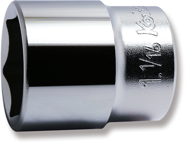 1/2 Sq. Dr. Chrome SAE 6 Point Socket  1.1/16"