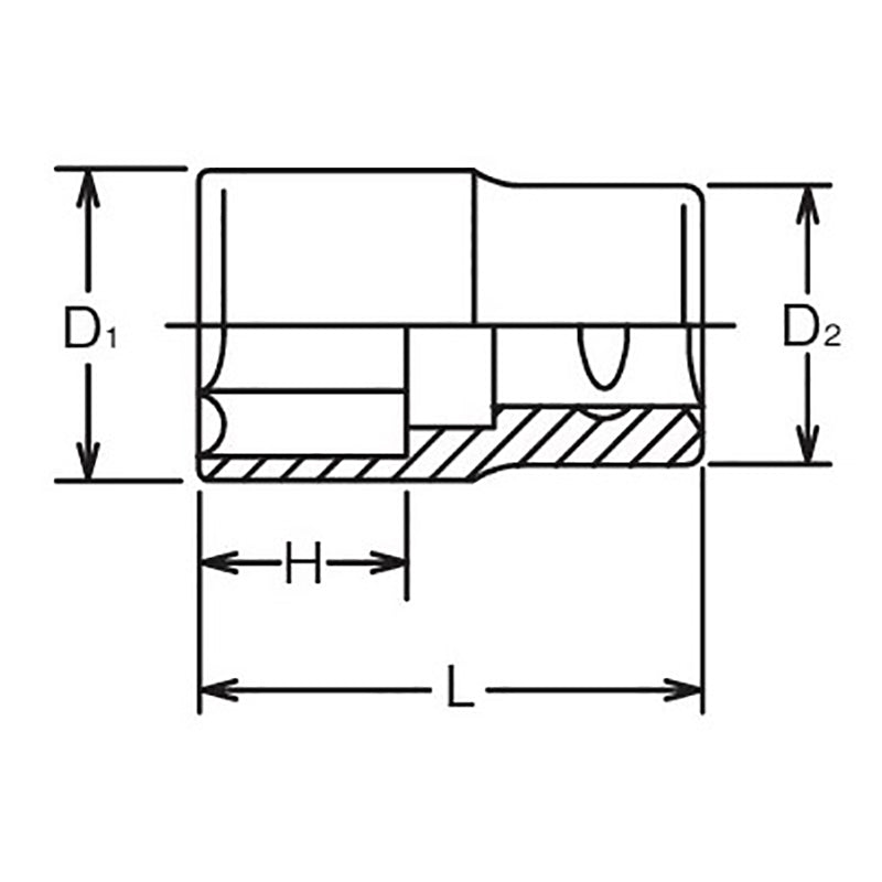 Douille chromée SAE 6 pans 1/2" 