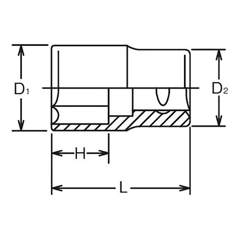Douille chromée SAE 6 pans 1/2" 