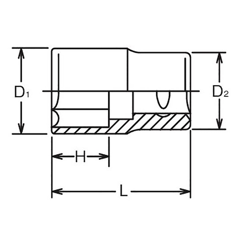 Douille chromée SAE 6 pans 1/2" 