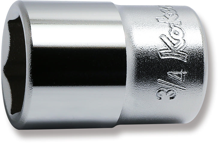 1/2 Sq. Dr. Chrome SAE 6 Point Socket  3/4"