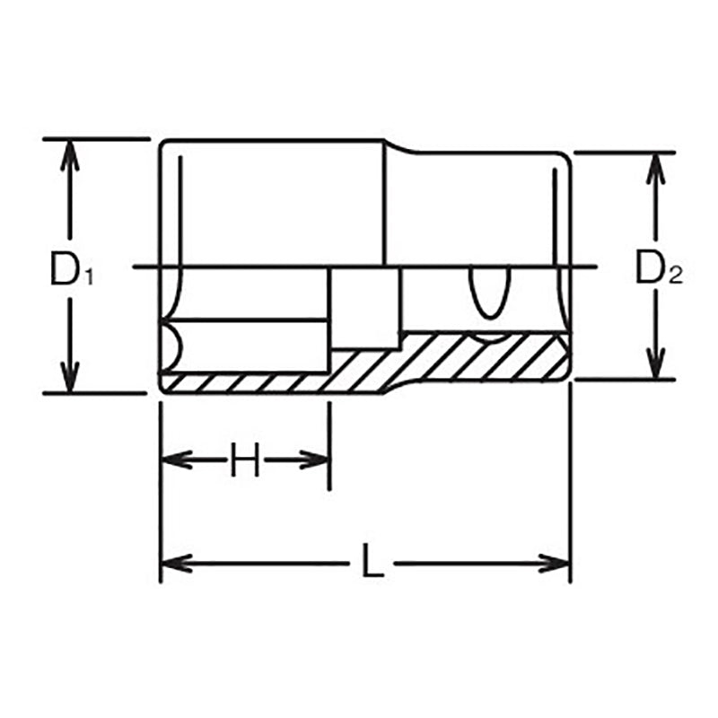 1/2 Sq. Dr. Chrome SAE 6 Point Socket  7/16"
