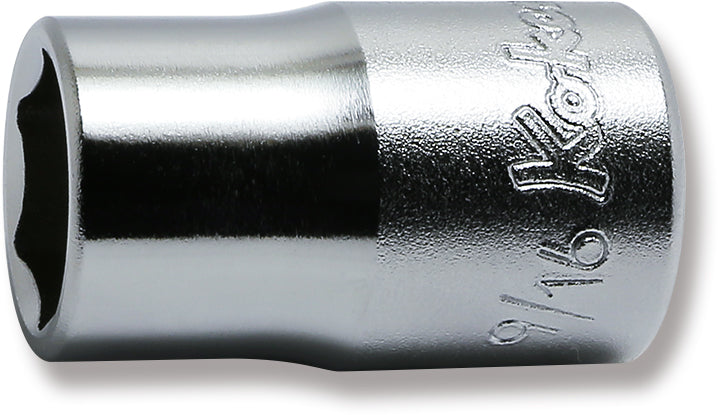 1/2 Sq. Dr. Chrome SAE 6 Point Socket  9/16"